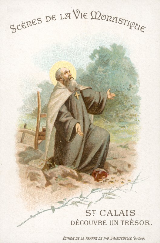St Calais hazineyi keşfeder (chromolitho) by French School