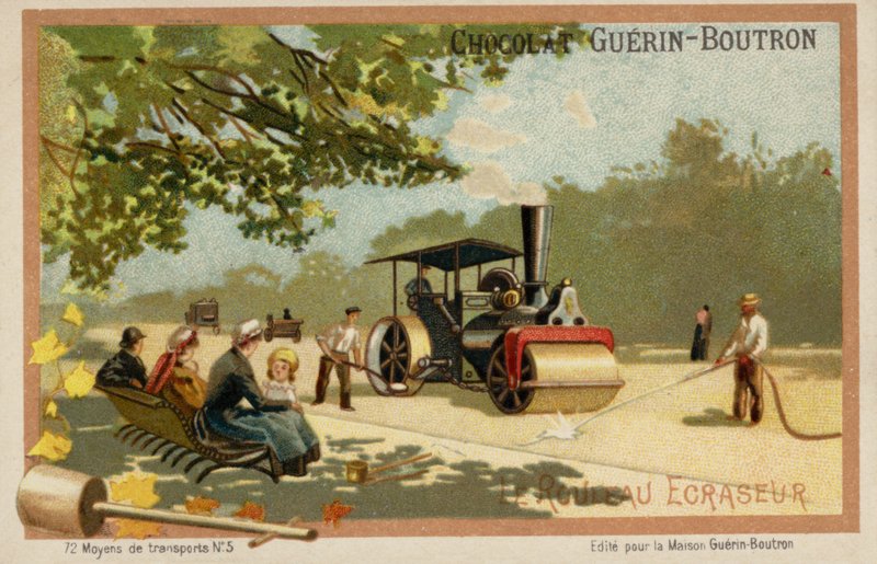 Buharlı silindir (kromolitho) by French School