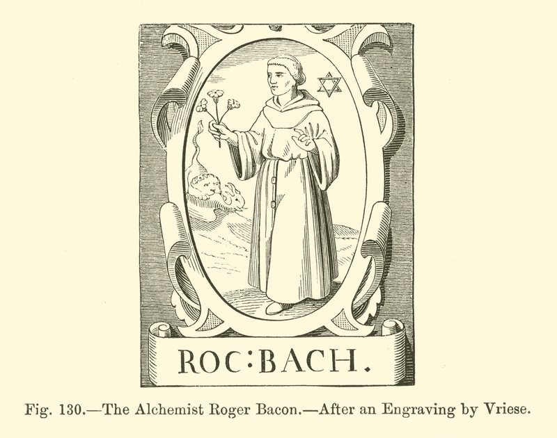 Simyacı Roger Bacon (gravür) by French School