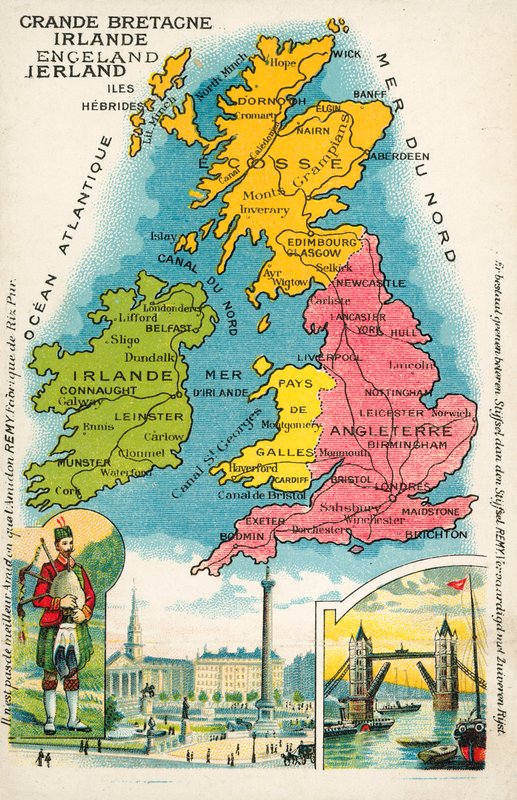 Britanya Adaları (chromolitho) by French School