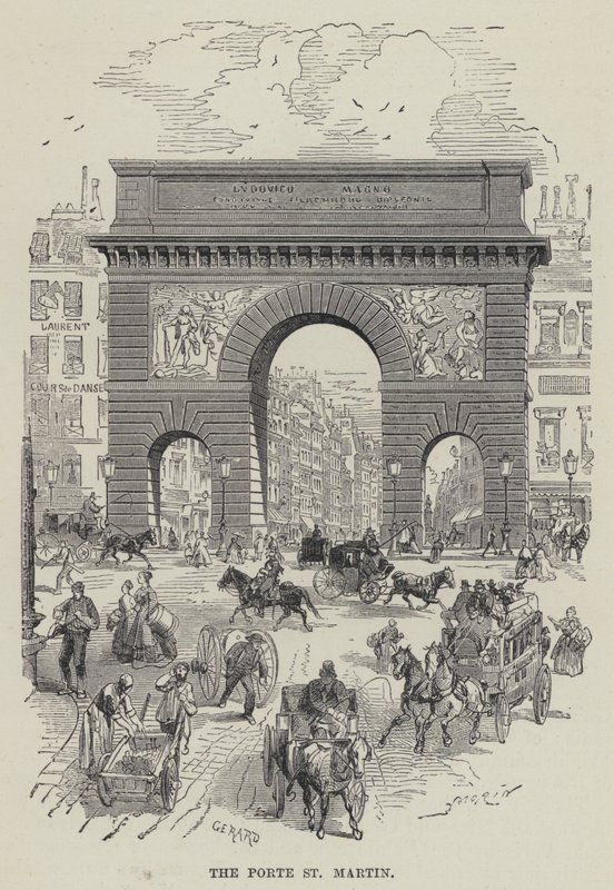 Porte St Martin (gravür) by French School