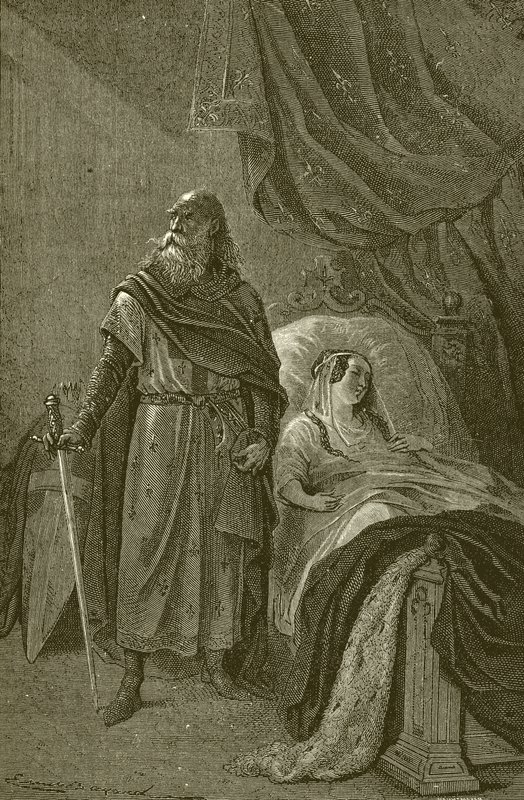 Kraliçe Margaret ve eski şövalye by French School