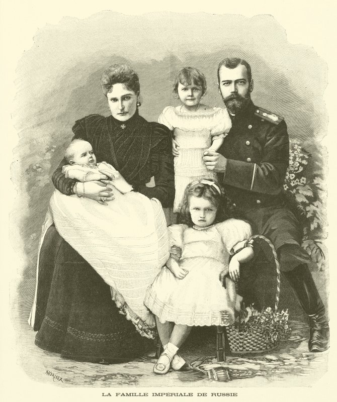 Rus imparatorluk ailesi (gravür) by French School