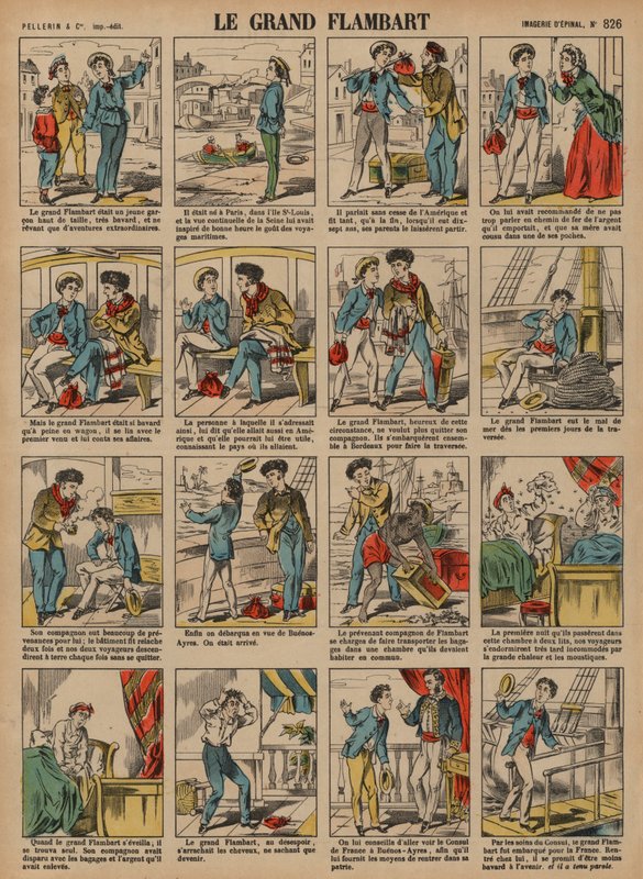 Büyük Flambart (renkli gravür) by French School