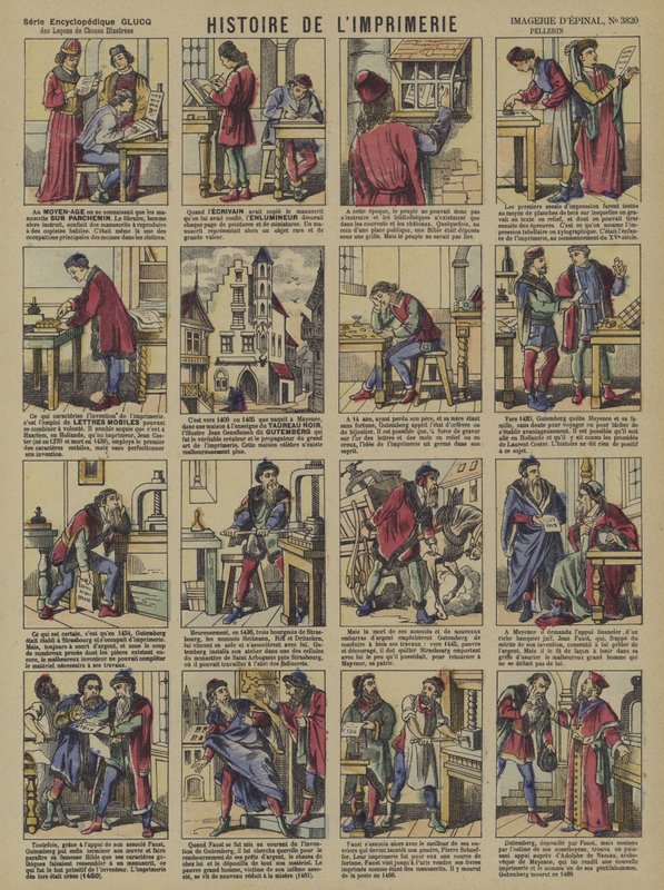 Baskının hikayesi (renkli lito) by French School