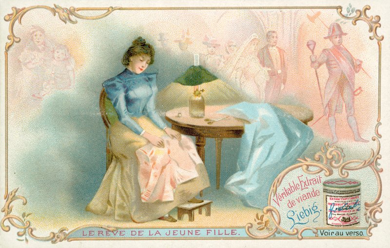 Genç kızın rüyası (chromolitho) by French School