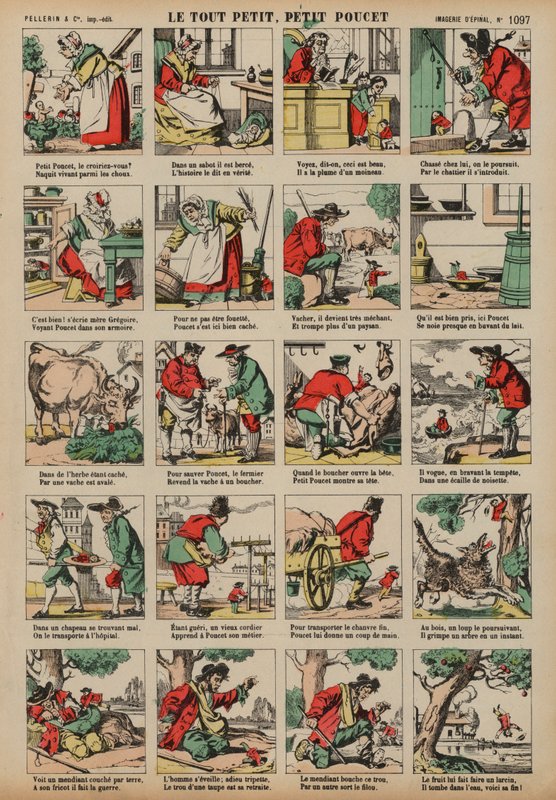 Tom Thumb (renkli gravür) by French School
