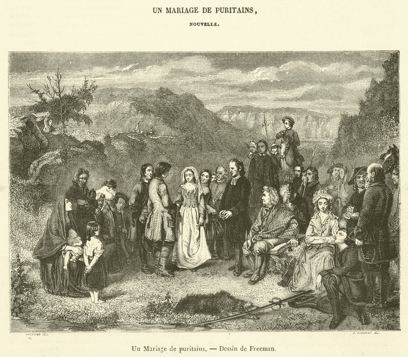 Bir Püriten Düğünü (gravür) by French School