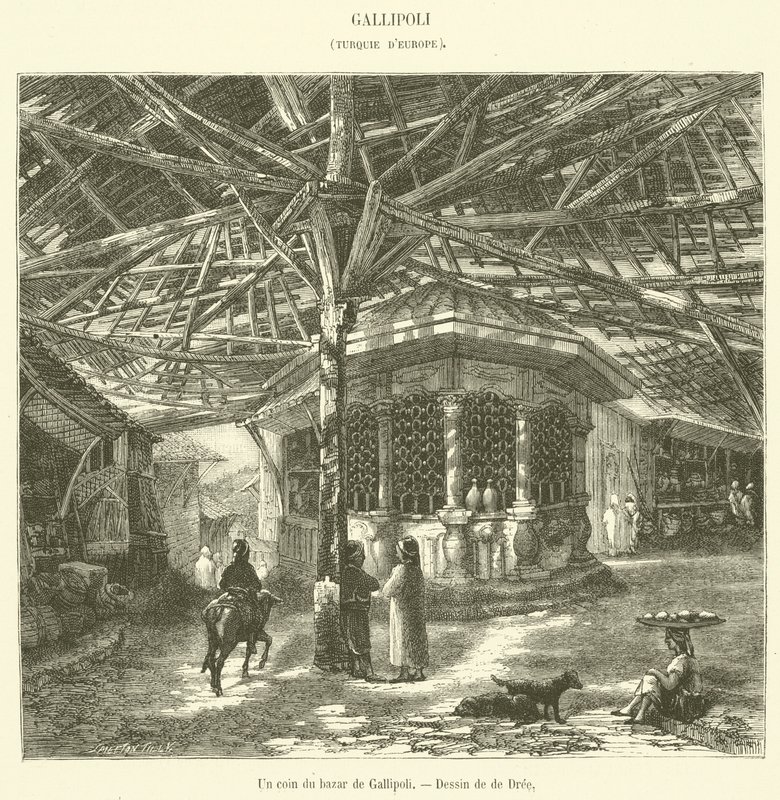 Gelibolu çarşısından bir köşe (gravür) by French School