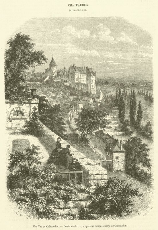Chateaudun'dan Bir Görünüm (gravür) by French School