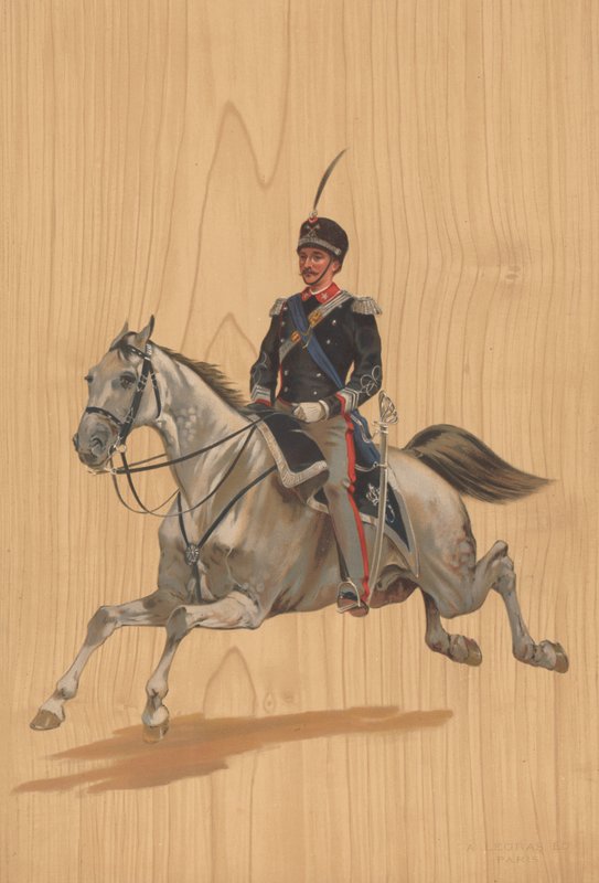At sırtında kimliği belirsiz asker by French School