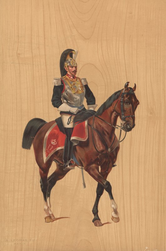 At sırtında kimliği belirsiz asker by French School