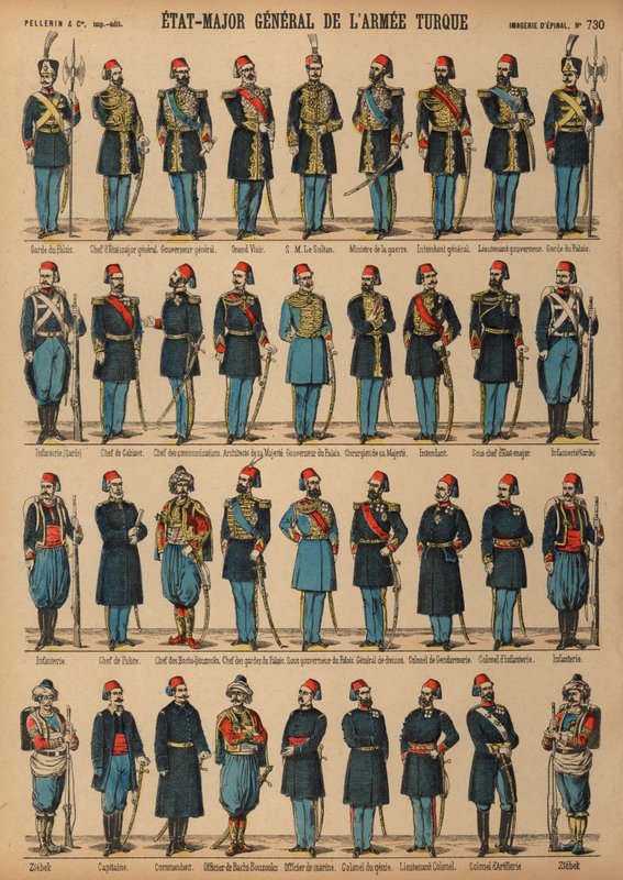 Osmanlı Türk ordusunun üniformaları by French School