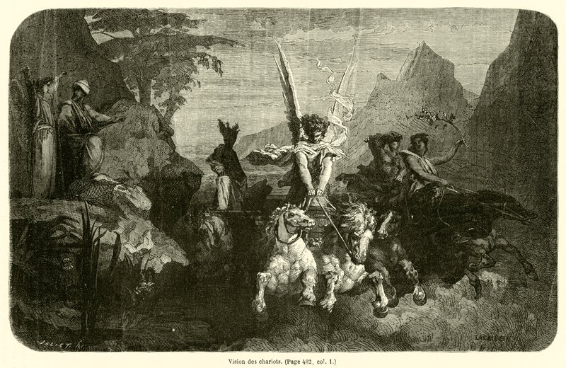 Vision des savaş arabaları (gravür) by French School