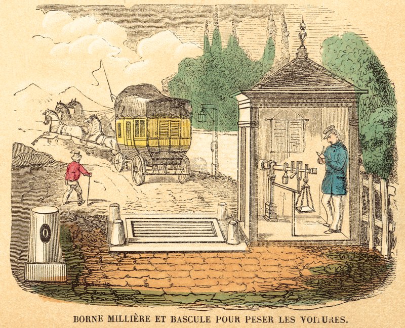 Ağırlıklar ve ölçüler (renkli gravür) by French School