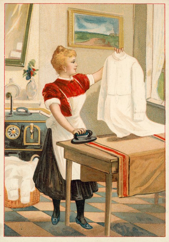 Kadın ütüleme (chromolitho) by French School