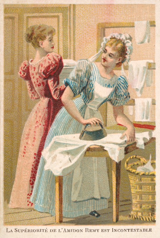 Kadın ütüleme (chromolitho) by French School