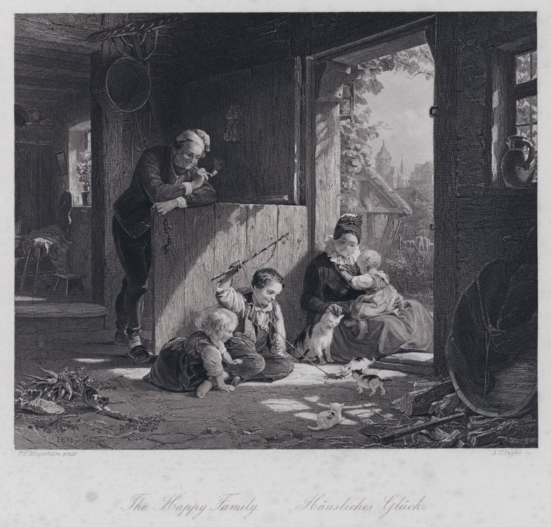Mutlu Aile (gravür) by Friedrich Edouard Meyerheim