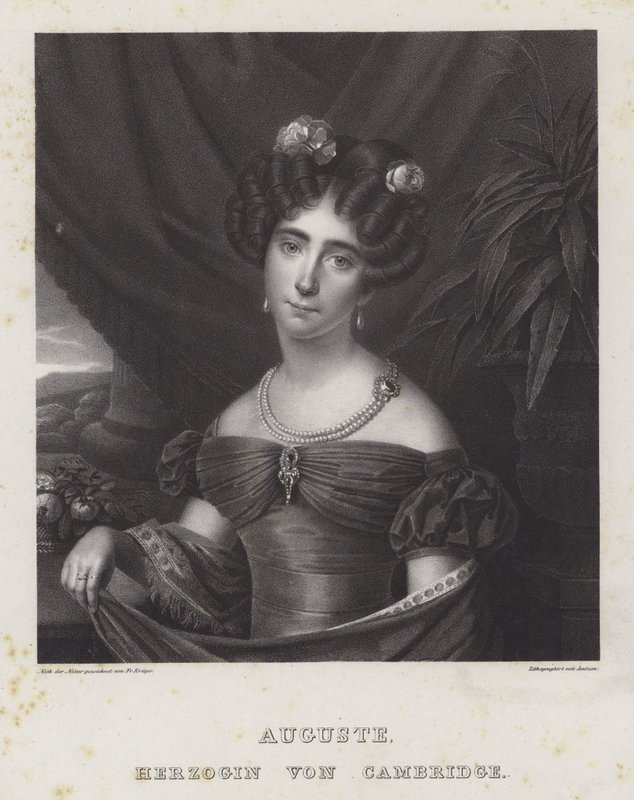 Augusta, Cambridge Düşesi (lito) by Friedrich Jentzen