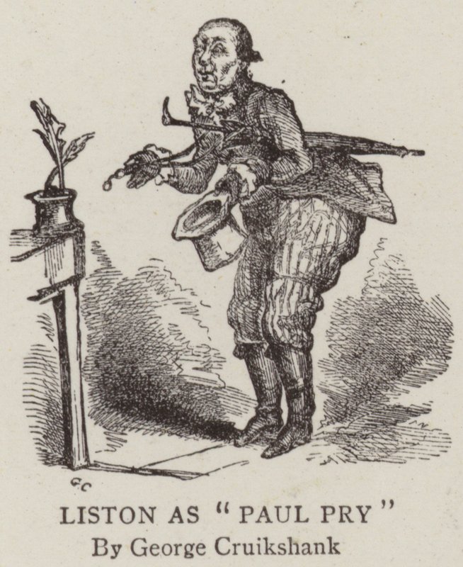 Liston Paul Pry olarak by George Cruikshank