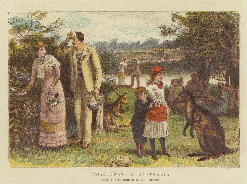 Avustralya'da Noel (chromolitho) by George Goodwin Kilburne