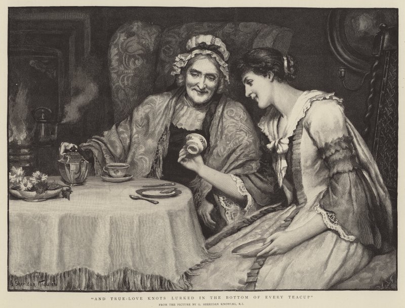 Ve gerçek aşk düğümleri her çay fincanının dibinde gizlendi by George Sheridan Knowles