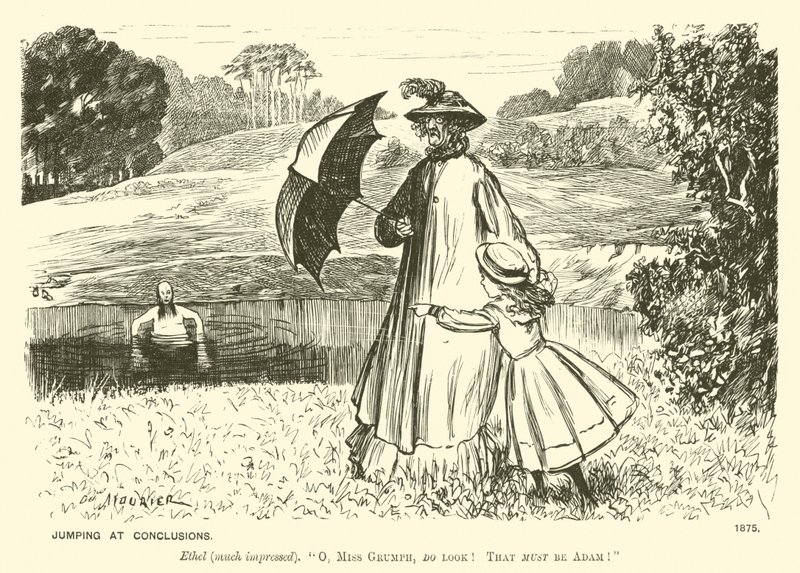 Sonuçlara atlama (gravür) by George (after) Du Maurier