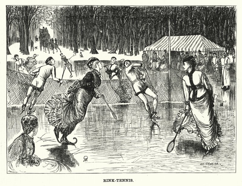 Punch karikatür: Pist-Tenis (gravür) by George (after) Du Maurier