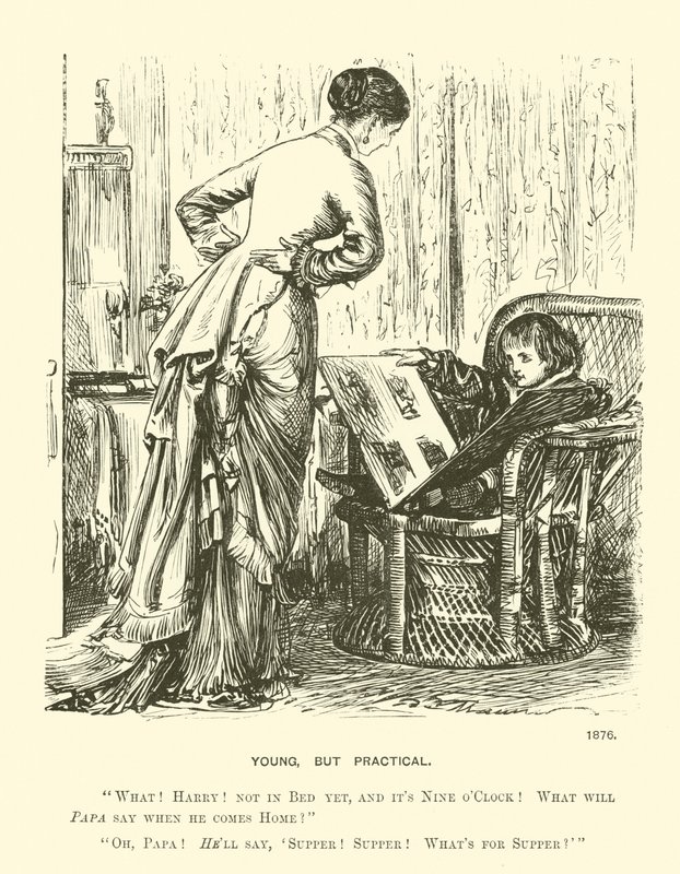 Genç ama pratik (gravür) by George (after) Du Maurier