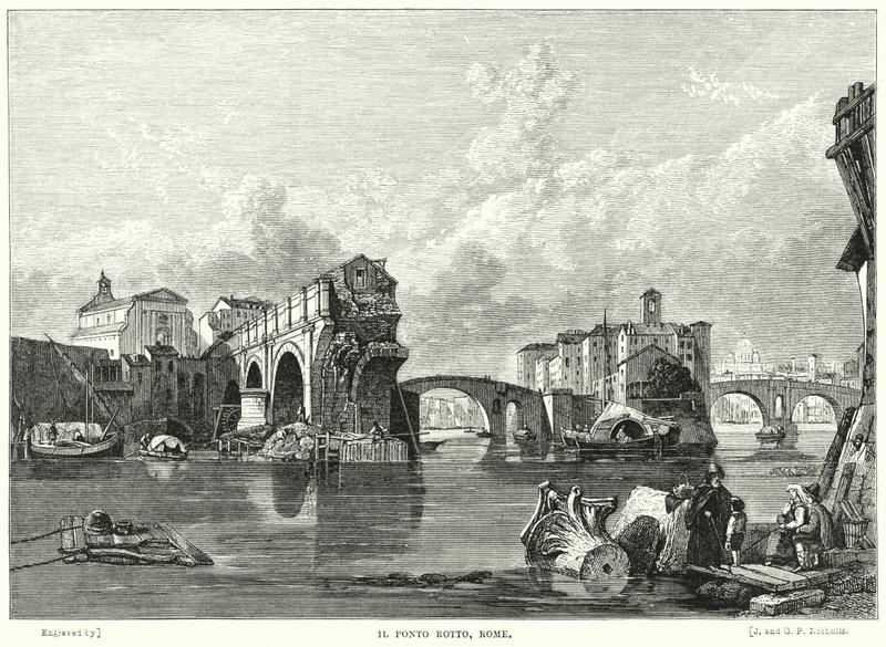 Il Ponto Rotto, Roma by George Clarkson after Stanfield