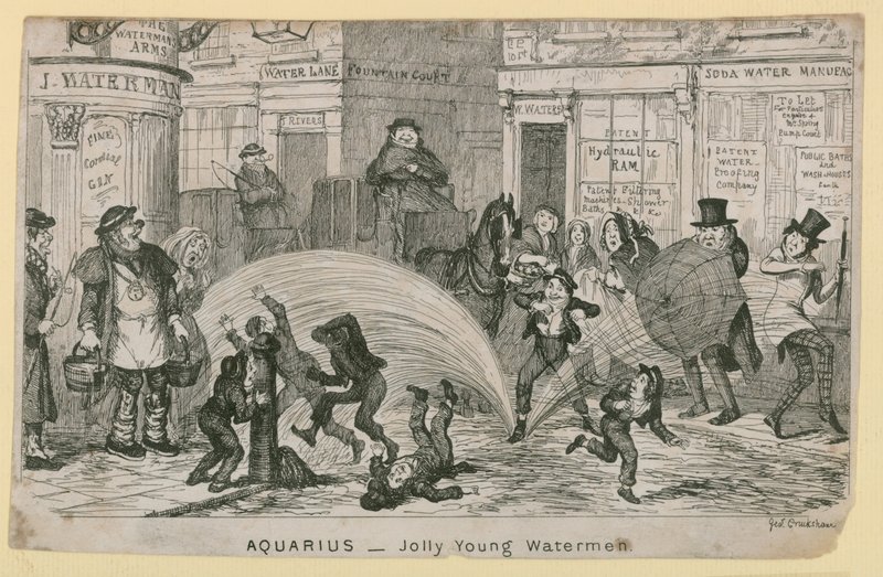 Neşeli genç su adamları by George Cruikshank