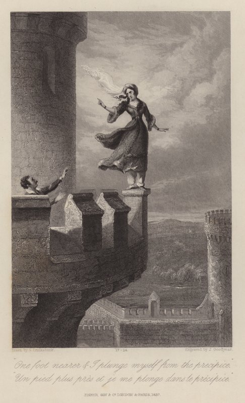 Rebecca ve Tapınak Şövalyesi (gravür) by George Cruikshank