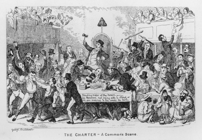 Şart, Bir Commons Sahnesi (gravür) by George Cruikshank