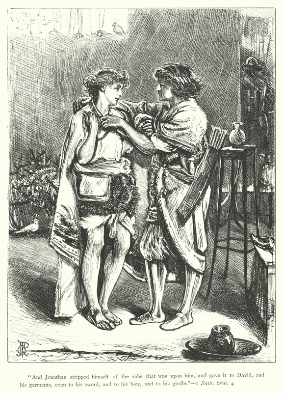 David ve Jonathan (gravür) by George John Pinwell