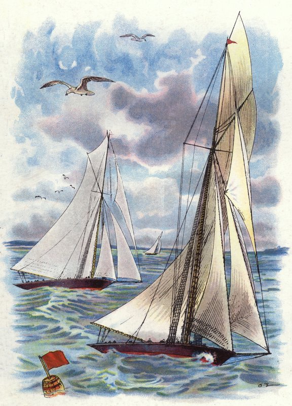 Bir Yat Yarışı (renkli taş) by George Washington Lambert