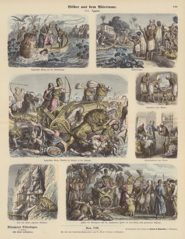 Antik Mısır (renkli gravür) by German School