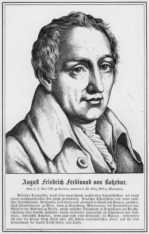 Ağustos Friedrich Ferdinand von Kokebue (gravür) by German School