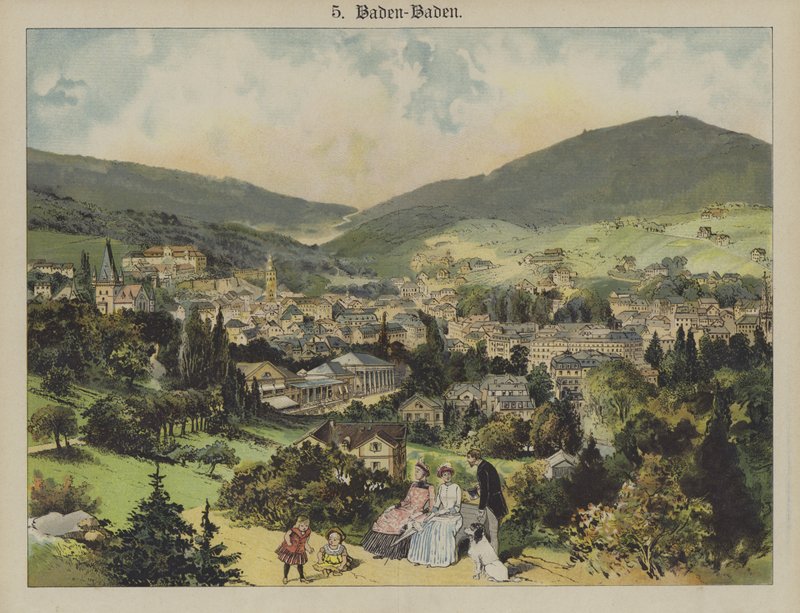Baden-Baden (renkli taş) by German School