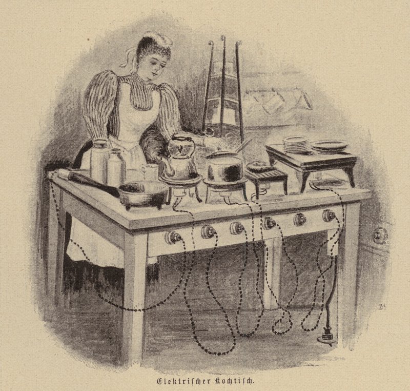 Elektrikli pişirme masası (gravür) by German School