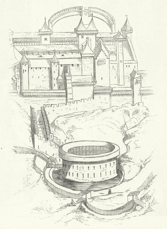 Carcassonne, Fransa tahkimatı (gravür) by German School