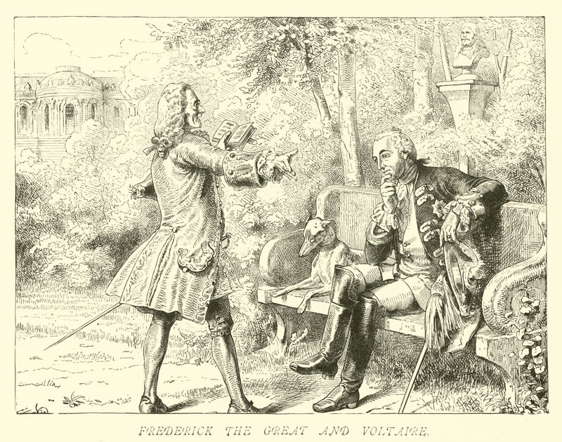 Büyük Frederick ve Voltaire by German School