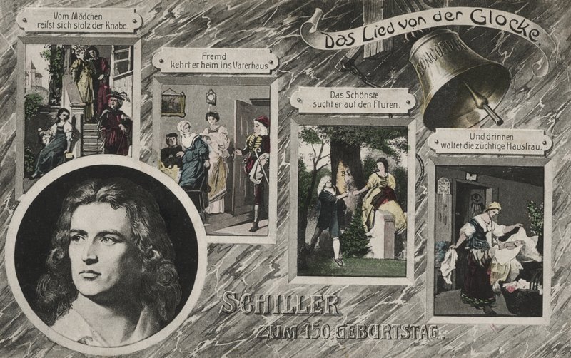 Friedrich Schiller (renkli taş) by German School