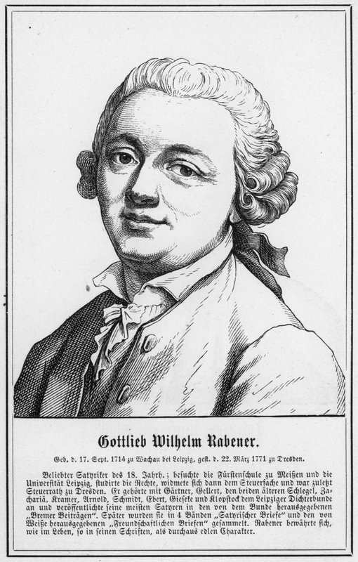 Gottlieb Wilhelm Rabener (gravür) by German School