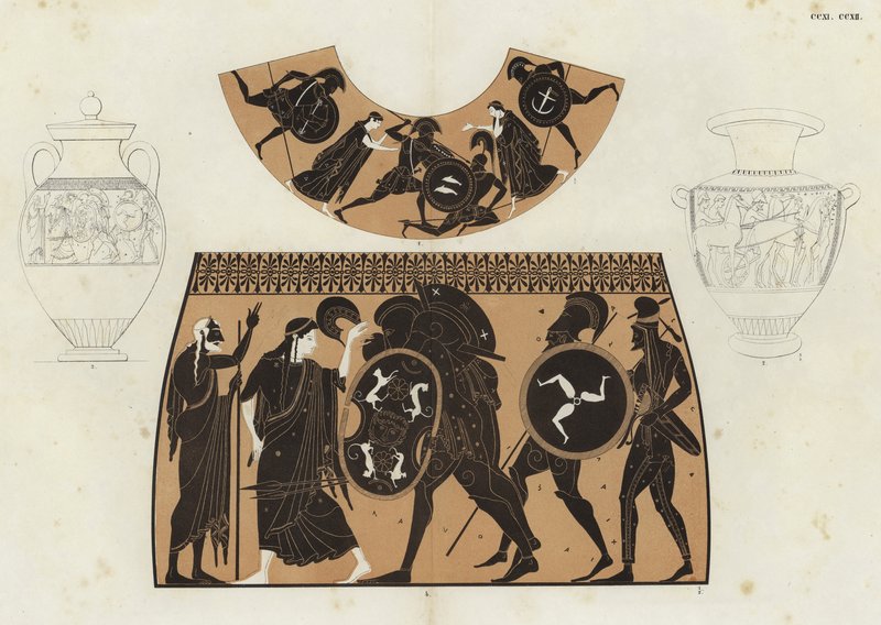 Yunan vazo boyama (renkli lito) by German School