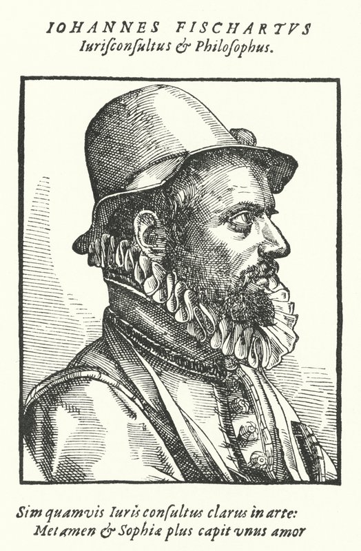 Johann Fischart, Alman hicivci ve yayıncı (gravür) by German School
