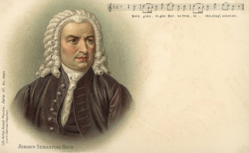 Johann Sebastian Bach (renkli taş) by German School