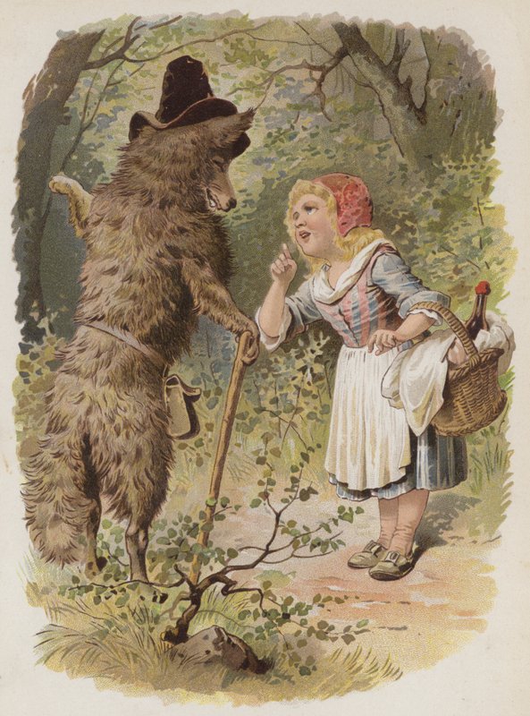 Küçük Kırmızı Başlıklı Kız (kromolitho) by German School