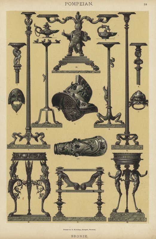Pompeius, Bronz (renkli taş) by German School