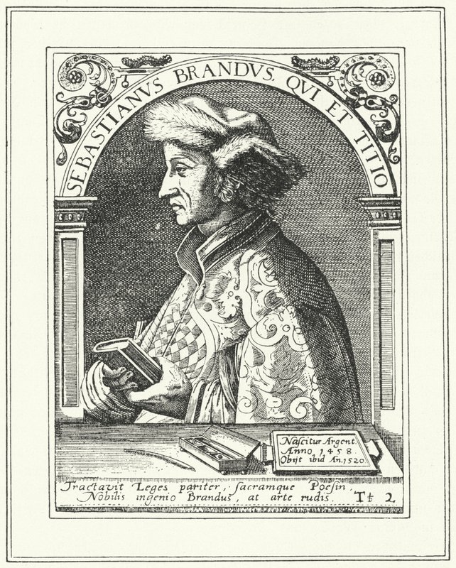 Sebastian Brant, Alman hümanist ve hicivci (gravür) by German School