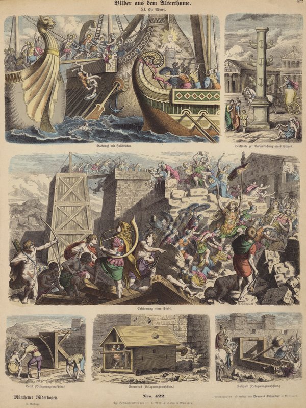 Romalılar (renkli gravür) by German School